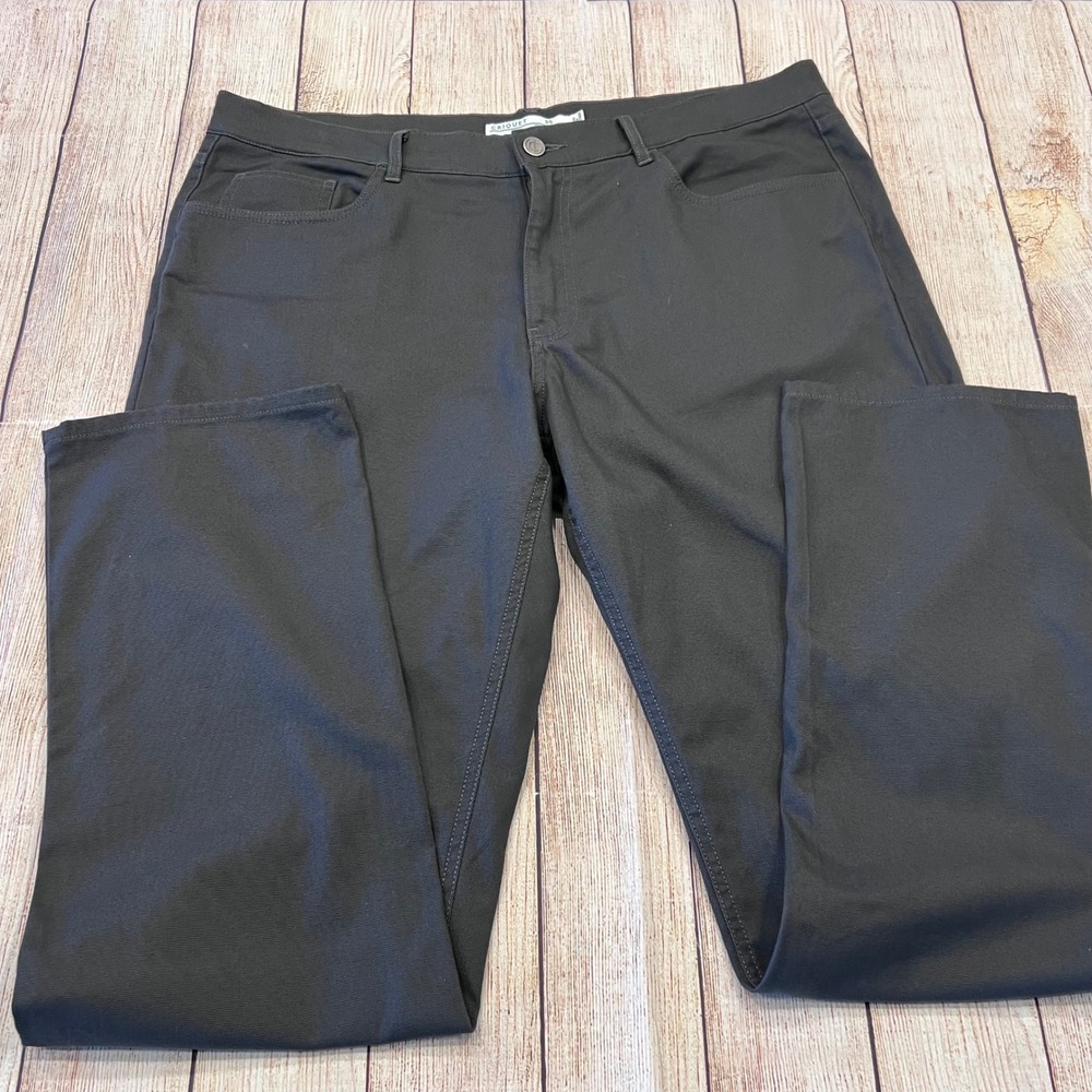 Criquet Mens 5-Pocket Canvas Pants Charcoal Grey Size 35 Straight Leg Austin TX